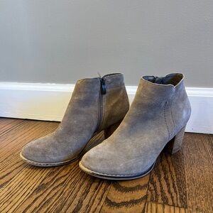 Franco Fortini Taupe Suede Ankle Booties
